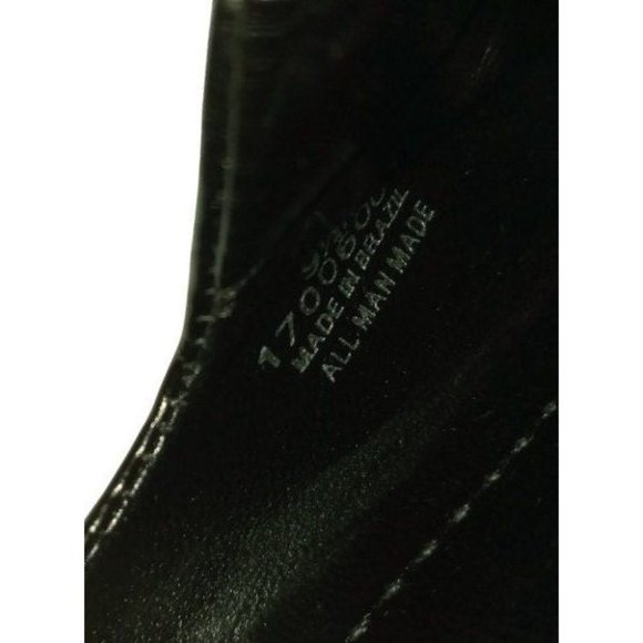 Franco Sarto Shoes, Square Toe, Black Vegan Leather, Stitching Design, High Heel - Picture 10 of 10